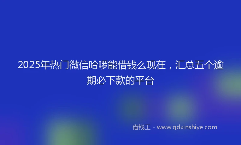 2025年热门微信哈啰能借钱么现在，汇总五个逾期必下款的平台