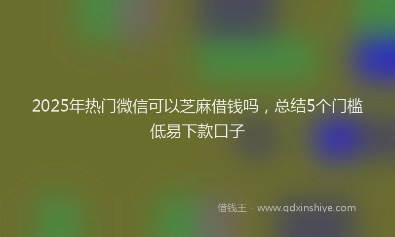 2025年热门微信可以芝麻借钱吗，总结5个门槛低易下款口子