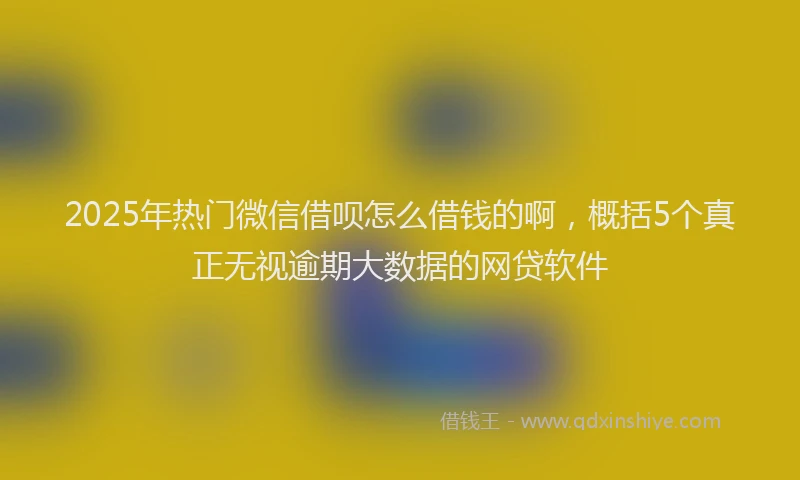 2025年热门微信借呗怎么借钱的啊，概括5个真正无视逾期大数据的网贷软件