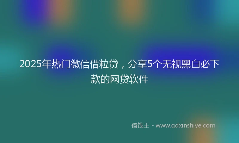 2025年热门微信借粒贷，分享5个无视黑白必下款的网贷软件