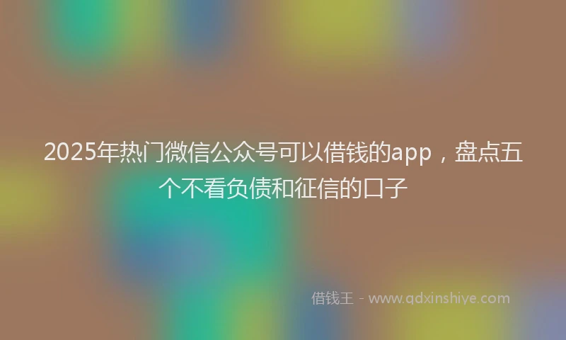 2025年热门微信公众号可以借钱的app，盘点五个不看负债和征信的口子