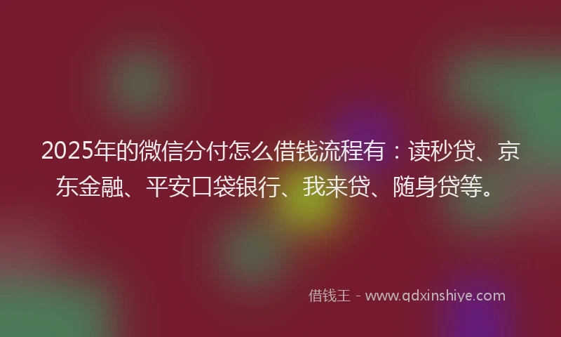 2025年的微信分付怎么借钱流程有：读秒贷、京东金融、平安口袋银行、我来贷、随身贷等。