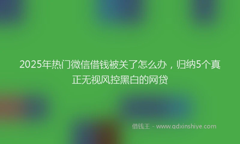 2025年热门微信借钱被关了怎么办，归纳5个真正无视风控黑白的网贷