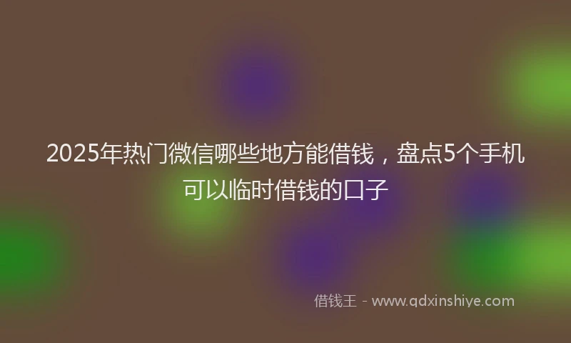 2025年热门微信哪些地方能借钱，盘点5个手机可以临时借钱的口子