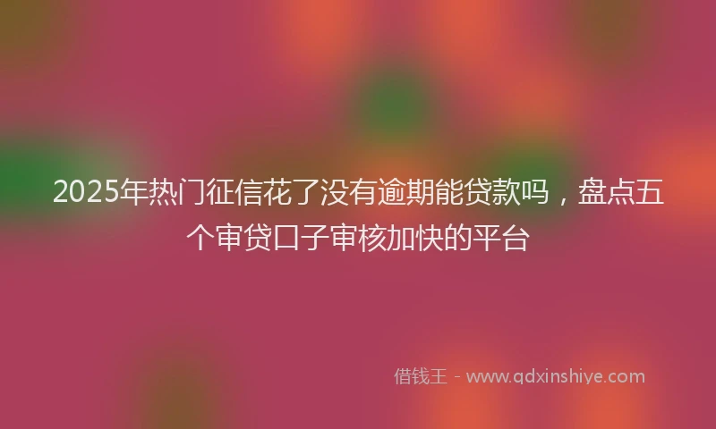 2025年热门征信花了没有逾期能贷款吗，盘点五个审贷口子审核加快的平台