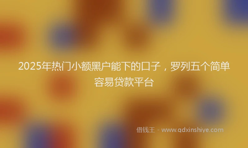 2025年热门小额黑户能下的口子，罗列五个简单容易贷款平台