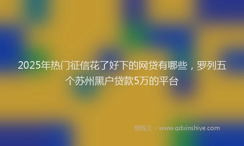 2025年热门征信花了好下的网贷有哪些，罗列五个苏州黑户贷款5万的平台