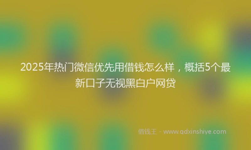 2025年热门微信优先用借钱怎么样，概括5个最新口子无视黑白户网贷