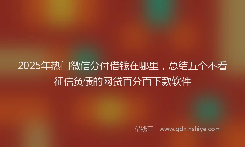 2025年热门微信分付借钱在哪里，总结五个不看征信负债的网贷百分百下款软件