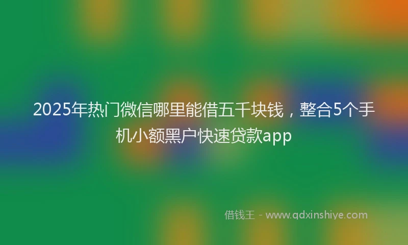 2025年热门微信哪里能借五千块钱，整合5个手机小额黑户快速贷款app