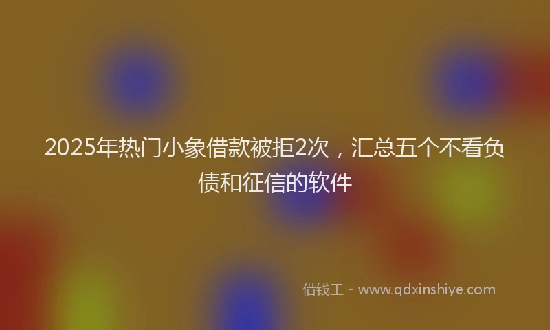 2025年热门小象借款被拒2次，汇总五个不看负债和征信的软件