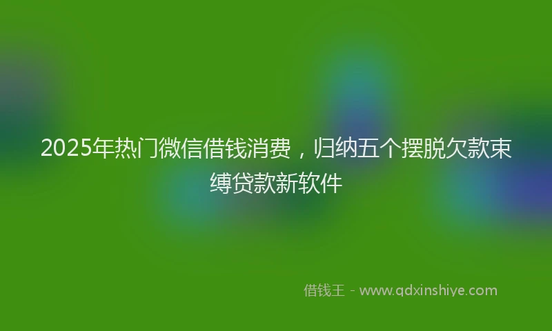 2025年热门微信借钱消费，归纳五个摆脱欠款束缚贷款新软件