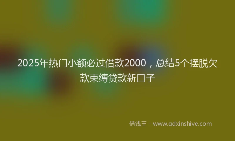 2025年热门小额必过借款2000，总结5个摆脱欠款束缚贷款新口子