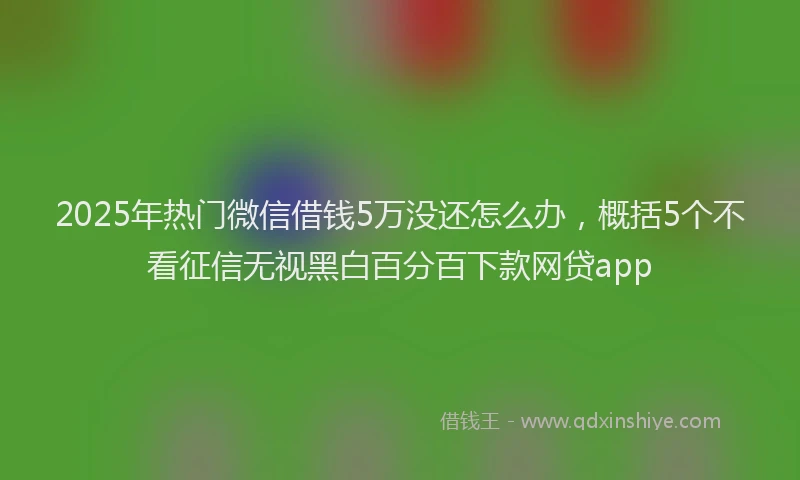 2025年热门微信借钱5万没还怎么办，概括5个不看征信无视黑白百分百下款网贷app