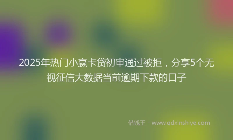 2025年热门小赢卡贷初审通过被拒，分享5个无视征信大数据当前逾期下款的口子