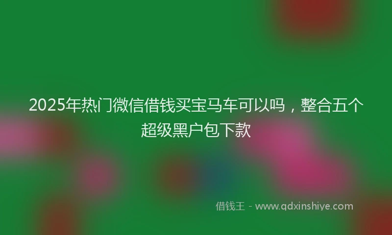 2025年热门微信借钱买宝马车可以吗，整合五个超级黑户包下款