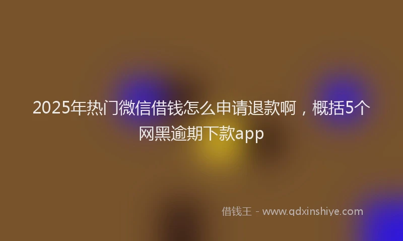 2025年热门微信借钱怎么申请退款啊，概括5个网黑逾期下款app