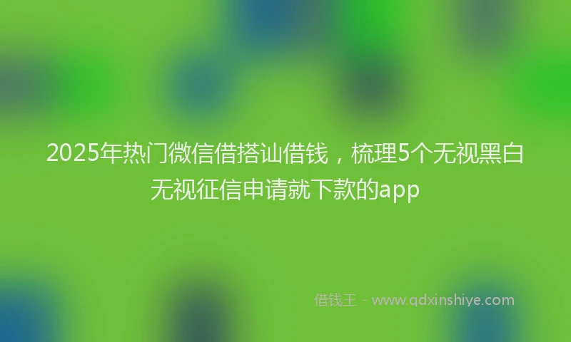 2025年热门微信借搭讪借钱，梳理5个无视黑白无视征信申请就下款的app