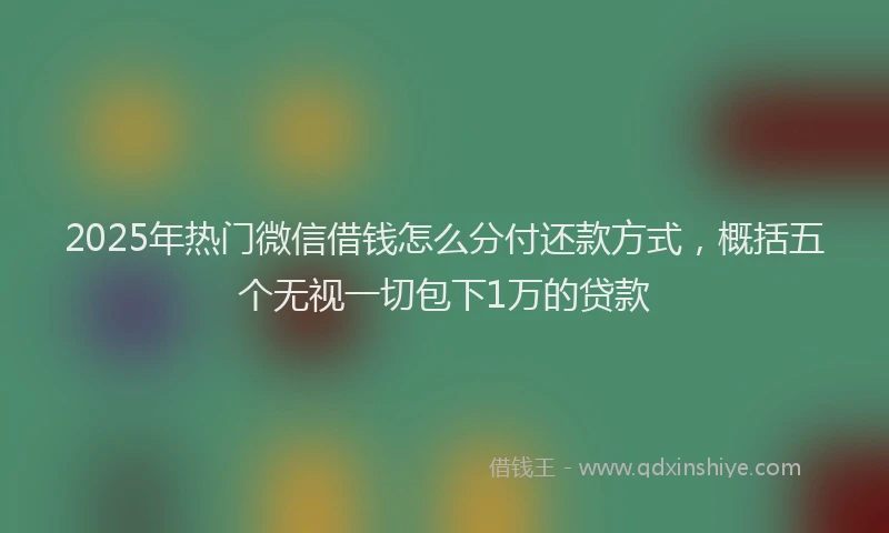 2025年热门微信借钱怎么分付还款方式，概括五个无视一切包下1万的贷款