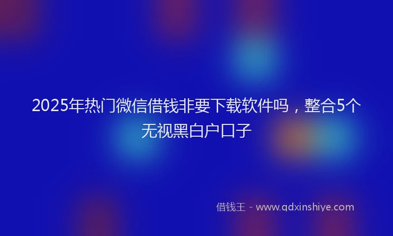 2025年热门微信借钱非要下载软件吗，整合5个无视黑白户口子