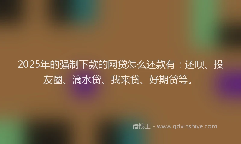 2025年的强制下款的网贷怎么还款有：还呗、投友圈、滴水贷、我来贷、好期贷等。