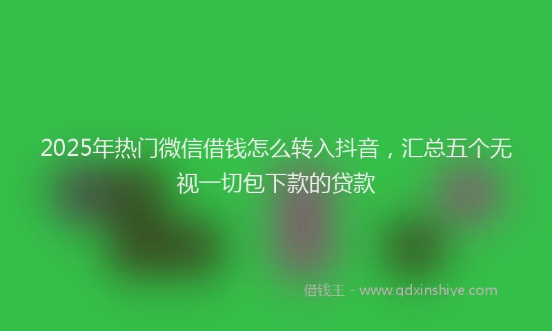 2025年热门微信借钱怎么转入抖音，汇总五个无视一切包下款的贷款