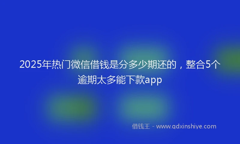 2025年热门微信借钱是分多少期还的，整合5个逾期太多能下款app