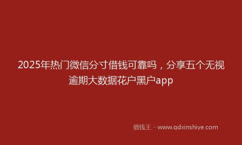 2025年热门微信分寸借钱可靠吗，分享五个无视逾期大数据花户黑户app