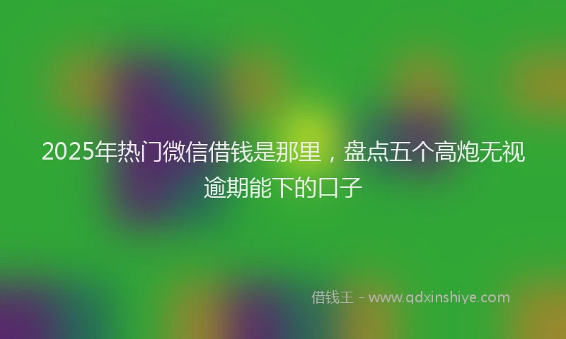 2025年热门微信借钱是那里，盘点五个高炮无视逾期能下的口子