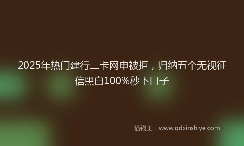 2025年热门建行二卡网申被拒，归纳五个无视征信黑白100%秒下口子
