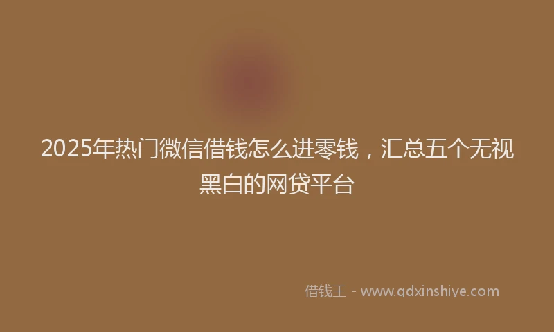 2025年热门微信借钱怎么进零钱，汇总五个无视黑白的网贷平台