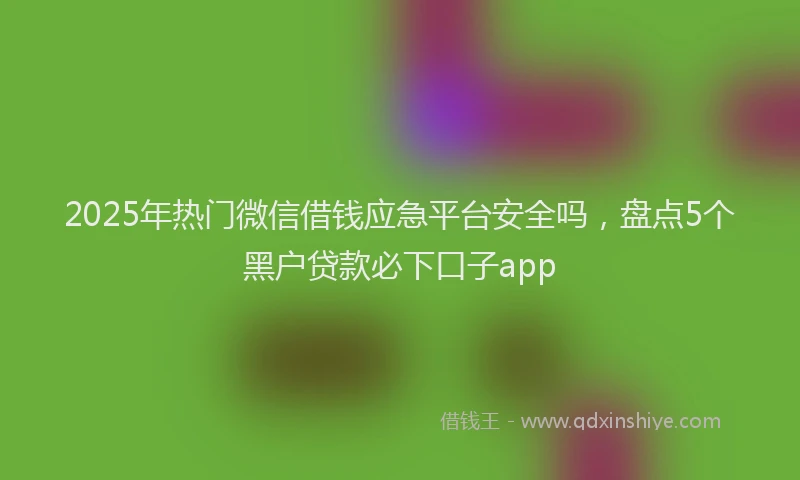 2025年热门微信借钱应急平台安全吗，盘点5个黑户贷款必下口子app