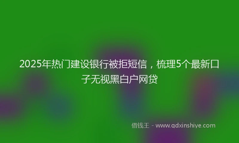 2025年热门建设银行被拒短信，梳理5个最新口子无视黑白户网贷