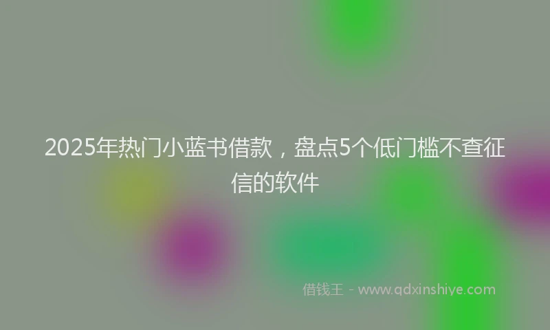 2025年热门小蓝书借款，盘点5个低门槛不查征信的软件