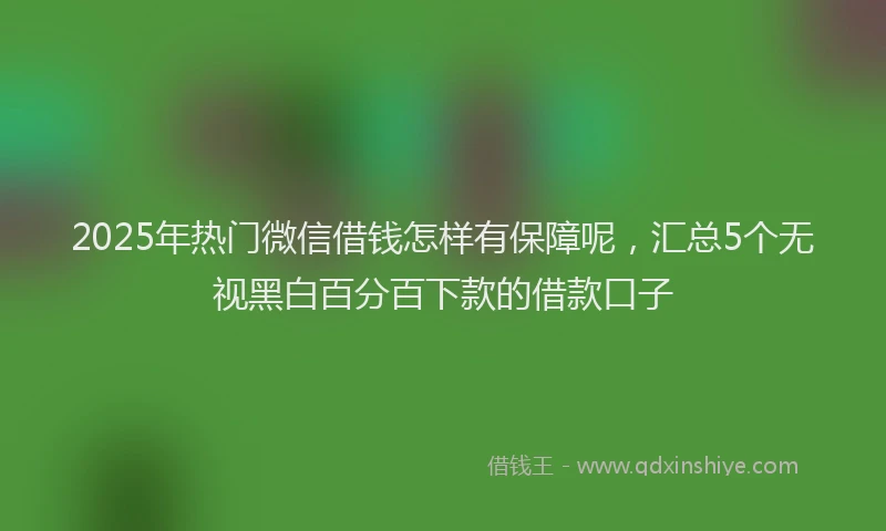 2025年热门微信借钱怎样有保障呢，汇总5个无视黑白百分百下款的借款口子
