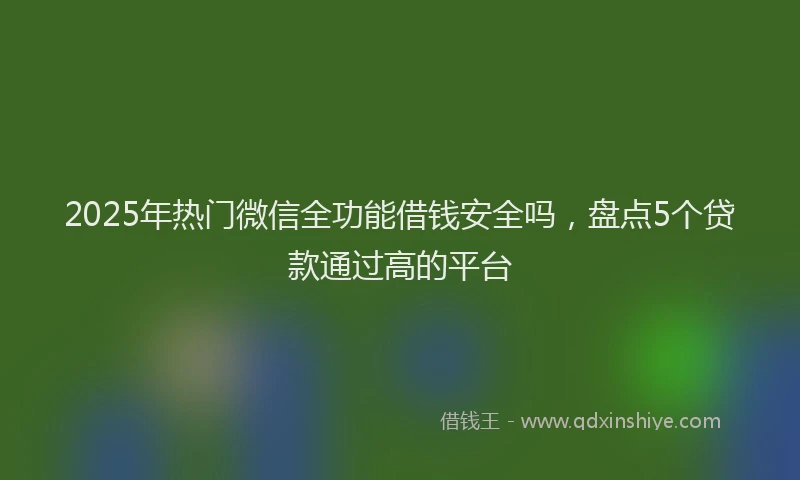 2025年热门微信全功能借钱安全吗，盘点5个贷款通过高的平台