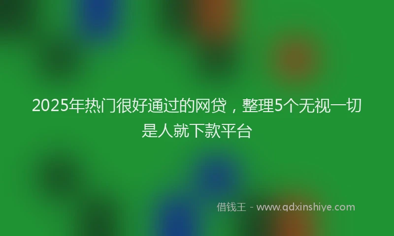 2025年热门很好通过的网贷，整理5个无视一切是人就下款平台