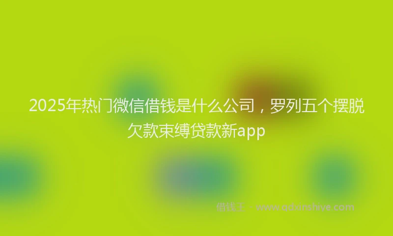 2025年热门微信借钱是什么公司，罗列五个摆脱欠款束缚贷款新app