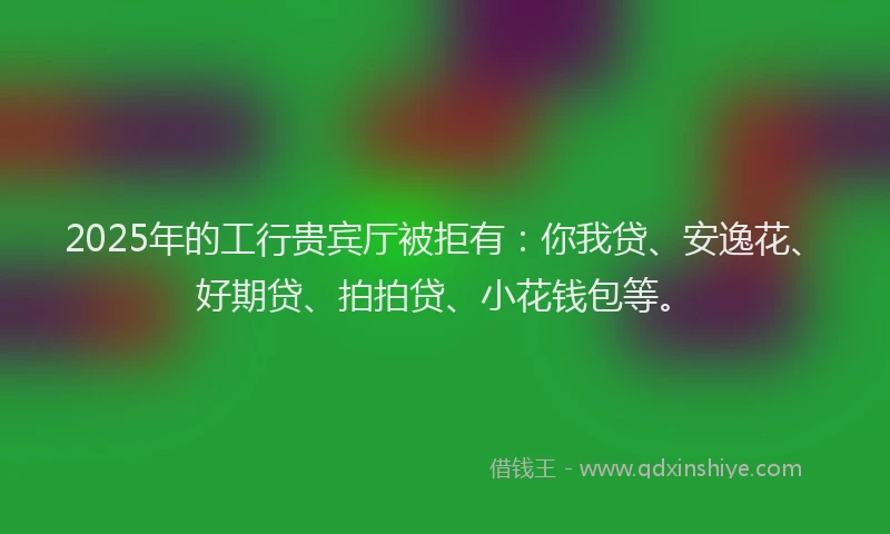 2025年的工行贵宾厅被拒有：你我贷、安逸花、好期贷、拍拍贷、小花钱包等。