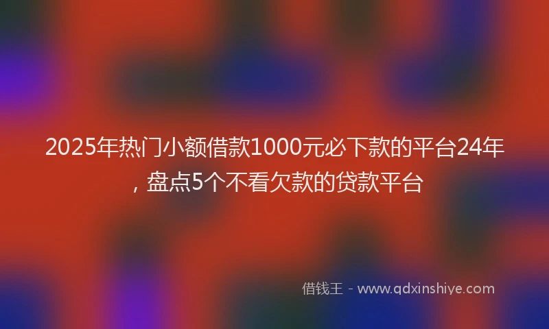 2025年热门小额借款1000元必下款的平台24年，盘点5个不看欠款的贷款平台