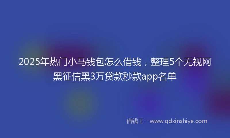 2025年热门小马钱包怎么借钱，整理5个无视网黑征信黑3万贷款秒款app名单