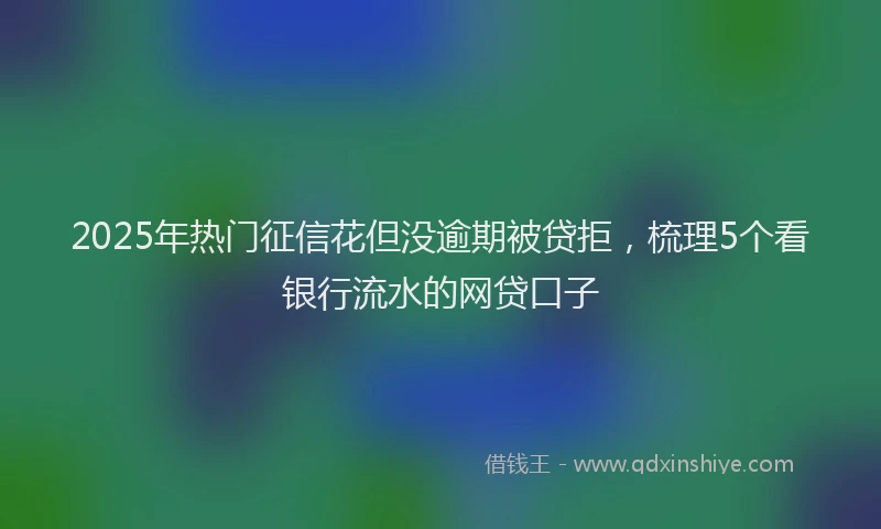 2025年热门征信花但没逾期被贷拒，梳理5个看银行流水的网贷口子