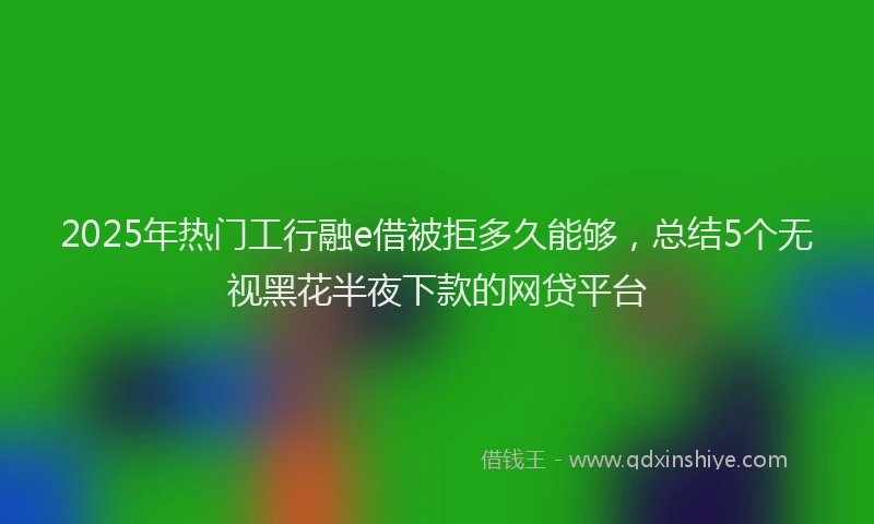2025年热门工行融e借被拒多久能够，总结5个无视黑花半夜下款的网贷平台