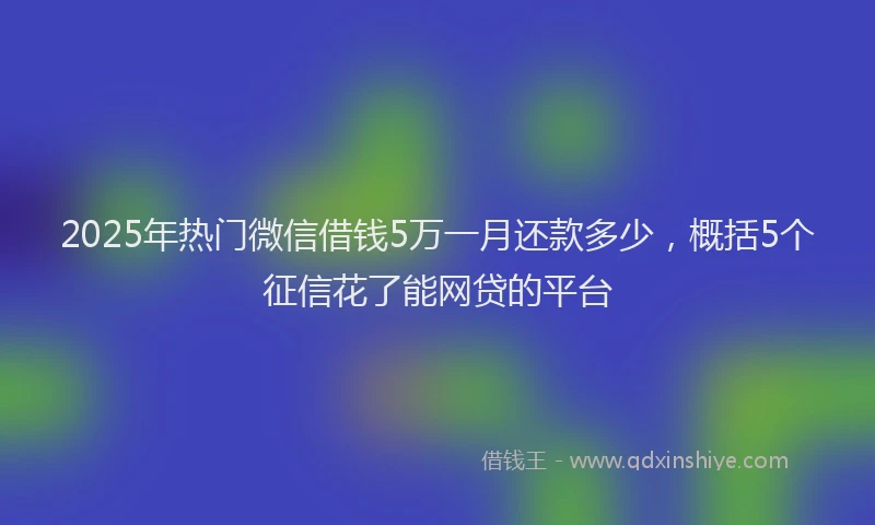 2025年热门微信借钱5万一月还款多少，概括5个征信花了能网贷的平台