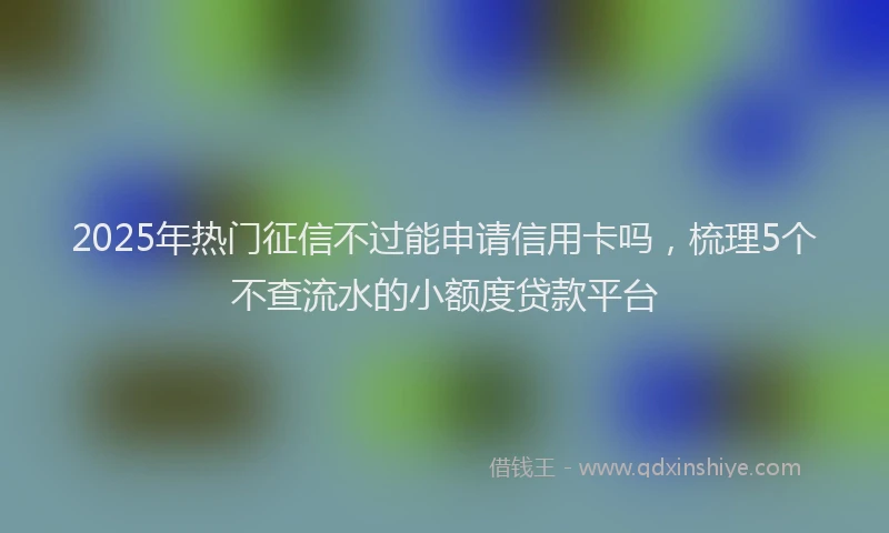 2025年热门征信不过能申请信用卡吗，梳理5个不查流水的小额度贷款平台