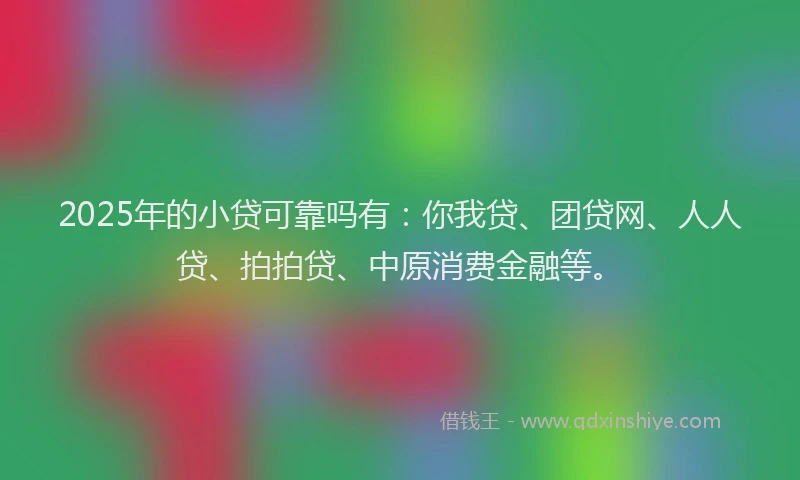 2025年的小贷可靠吗有：你我贷、团贷网、人人贷、拍拍贷、中原消费金融等。