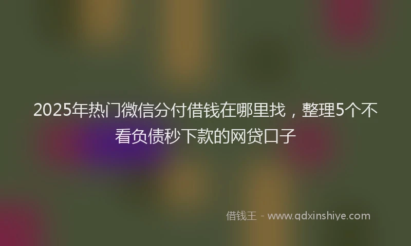 2025年热门微信分付借钱在哪里找，整理5个不看负债秒下款的网贷口子