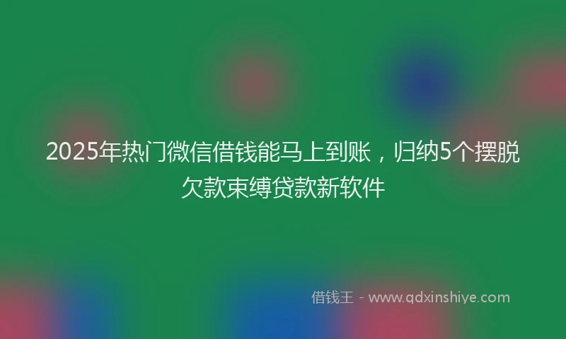 2025年热门微信借钱能马上到账，归纳5个摆脱欠款束缚贷款新软件