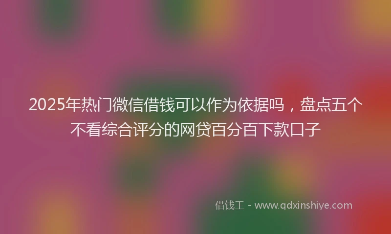 2025年热门微信借钱可以作为依据吗，盘点五个不看综合评分的网贷百分百下款口子