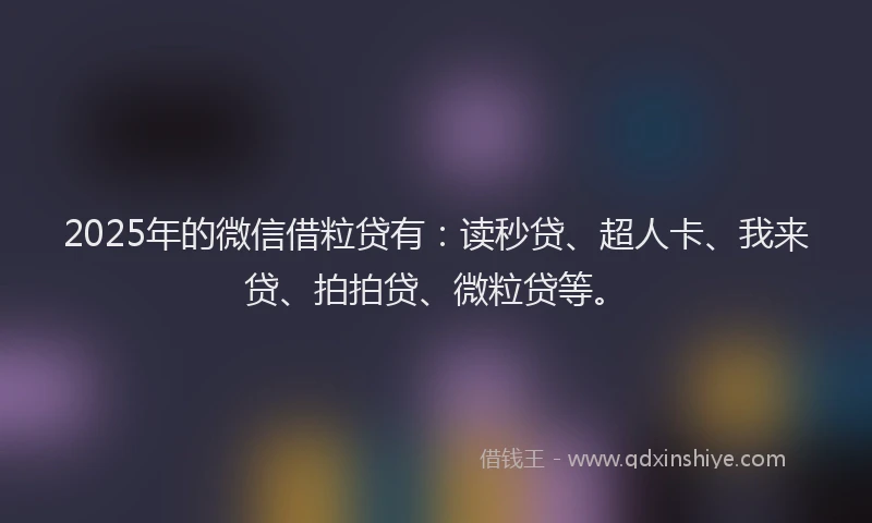 2025年的微信借粒贷有：读秒贷、超人卡、我来贷、拍拍贷、微粒贷等。
